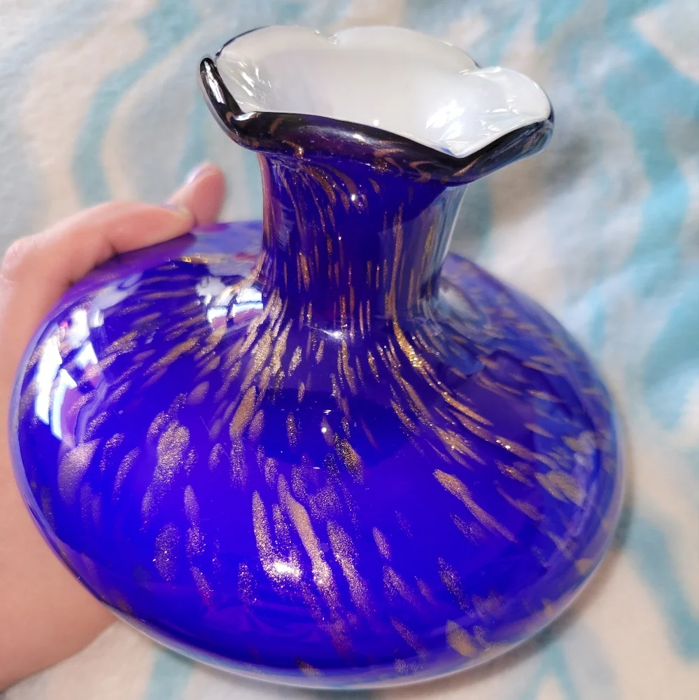 Vase Cobalt Blue and Gold